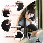 High Waisted Plus Size Biker Shorts with Pockets