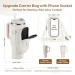 Insulated Water Bottle Carrier with Phone Pocket