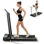 YPOO 2-in-1 Folding Treadmill with Remote Control