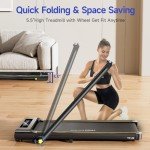 YPOO 2-in-1 Folding Treadmill with Remote Control