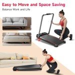 Foldable Incline Treadmill with Handle Bar & APP