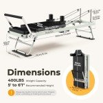 Pro 75" Foldable Pilates Reformer for Home Fitness