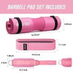 7-Piece Barbell Pad Set with Resistance Bands