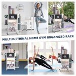 Yoga Mat Storage Rack on Wheels for Home Gym