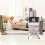 Yoga Mat Storage Rack on Wheels for Home Gym