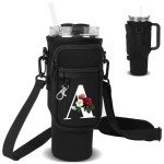 Stylish Neoprene Water Bottle Carrier Bag with Strap