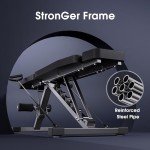 GOIMU Foldable Weight Bench for Home Gym, Adjustable Backrest with 6 Position, 660LBS Weight Capacity, Multi-Purpose Workout Bench with Pull Strap for Bench Press