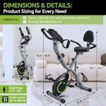 LINBOLUSA Indoor Exercise Bike for Seniors, 5 IN 1 Foldable Stationary Bike with 16-Level Magnetic Resistance and Tri-Position Ride, 300LBS Capacity, 5.5 LBS Flywheel, Designed for Home Workout 817 Black