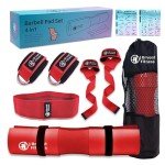 J Bryant Barbell Pad Set with 2 Ankle Straps for Cable Machines, Hip Resistance Band, Weight Lifting Straps, Thick Cushion Hip-Thrusts Pad with Carry Bag for Squats Bench Press Workout