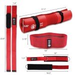 J Bryant Barbell Pad Set with 2 Ankle Straps for Cable Machines, Hip Resistance Band, Weight Lifting Straps, Thick Cushion Hip-Thrusts Pad with Carry Bag for Squats Bench Press Workout