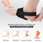 Abeillo Arch Support Sleeves for Plantar Fasciitis Relief, Adjustable Compression Bands with 4Pcs Removable Arch Support Pads for Flat Feet High,Foot Swelling,Feet Pain Relief Fits Men and Women