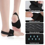 Abeillo Arch Support Sleeves for Plantar Fasciitis Relief, Adjustable Compression Bands with 4Pcs Removable Arch Support Pads for Flat Feet High,Foot Swelling,Feet Pain Relief Fits Men and Women