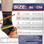 Copper Ankle Brace for Men & Women - (1 Pair) Ankle Compression Sleeve, Compression Support for Plantar Fasciitis, Achilles Tendonitis, Ankle Pain, Neuropathy, Swelling - Ideal for Everyday Use（XL）