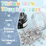 OLDLEY Kids Water Bottle for School, 12 oz (2 lids) BPA-Free Reusable Leak-proof Durable Tritan Plastic Water Bottles with Straw & Chug Lids, Anti-dust Spout Cover (Clear)