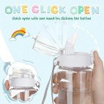 OLDLEY Kids Water Bottle for School, 12 oz (2 lids) BPA-Free Reusable Leak-proof Durable Tritan Plastic Water Bottles with Straw & Chug Lids, Anti-dust Spout Cover (Clear)