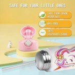 Kids Insulated Water Bottle with Covered Pop-Up Straw,16oz Kids Cups with Stainless Steel Leak Proof for School Boys Girls（4-Princess）
