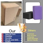 Cork Yoga Blocks 2 Pack, Premium Portuguese Yoga Bricks, High Density Yoga Block with Non Slip Surface, Eco-Friendly Yoga Accessories, Ideal for Yoga, Pilates, Stretching
