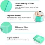 Overmont Yoga Block 2 Pack Supportive Latex-Free EVA Foam Soft Non-Slip Surface for General Fitness Pilates Stretching and Meditation 9"x6"x3" Yoga Strap Included