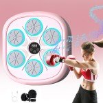 LQQKE 2024 Music Boxing Machine Pink Music Boxing Machine with Gloves, Wall Mounted Smart Music Boxing Machine Pink, Music Boxing Pink Workout Boxing Punching Machine for Home, Indoor and Gym