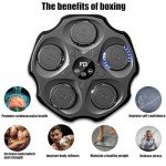 PEMEME Music Boxing Machine, Smart Bluetooth Interactive Wall-Mounted Punching Trainer with Gloves, Home Workout & Agility Training Equipment for Kids and Adults (Blue)