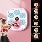 LQQKE 2024 Music Boxing Machine Pink Music Boxing Machine with Gloves, Wall Mounted Smart Music Boxing Machine Pink, Music Boxing Pink Workout Boxing Punching Machine for Home, Indoor and Gym