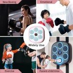 LQQKE 2024 Music Boxing Machine Pink Music Boxing Machine with Gloves, Wall Mounted Smart Music Boxing Machine Pink, Music Boxing Pink Workout Boxing Punching Machine for Home, Indoor and Gym