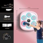 LQQKE 2024 Music Boxing Machine Pink Music Boxing Machine with Gloves, Wall Mounted Smart Music Boxing Machine Pink, Music Boxing Pink Workout Boxing Punching Machine for Home, Indoor and Gym