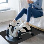 Rainmae Ellipse Leg Exerciser Machine Non-Slip Mat with Pedal Straps, Apply to Under Desk Elliptical Peddler While Sitting, Perfect for Leg Training Seated Foot Pedal Exerciser Equipment Protect Floor