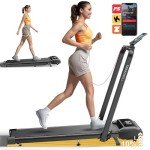 Acezoe Walking Pad Treadmill with Incline and Handle Bar, 2 in 1 Folding Treadmills for Home Small Office, 300lbs Portable Compact Under Desk Treadmill with Remote Control, LED Display and Apps