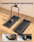 Acezoe Walking Pad Treadmill with Incline and Handle Bar, 2 in 1 Folding Treadmills for Home Small Office, 300lbs Portable Compact Under Desk Treadmill with Remote Control, LED Display and Apps