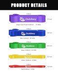 OUTDOXY Resistance Bands, Pull Up Assistance Bands Set of 5, with Door Anchor for Men & Women, Heavy Duty Stretch Exercise Bands, Resistance Bands for Working Out, Muscle Training