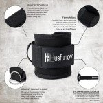 Husfunov 2 Packs Ankle Strap for Cable Machine, Adjustable Cable Kick Back Ankle Straps with Neoprene Padding, Double D-Rings Design Ankle Resistance Bands