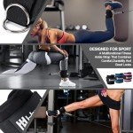 Husfunov 2 Packs Ankle Strap for Cable Machine, Adjustable Cable Kick Back Ankle Straps with Neoprene Padding, Double D-Rings Design Ankle Resistance Bands