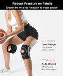 Knee Braces for Knee Pain Knee Brace for Women Men, Patellar Tendon Support Strap, Knee Brace for Meniscus Tear Knee Compression Sleeve for Knee Pain (Black)