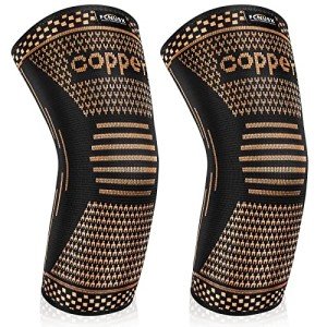 Copper Elbow Brace Compression Sleeve for Pain Relief Men & Women, Arm Support Sleeves Forearm Pain Relief Pads Braces for Tendonitis, Tennis & Golfers Elbow Treatment, Arthritis, Weight lifting