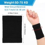 COMNICO Wrist Compression Sleeve, 2 Pairs Spandex Soft Elastic Wrist Brace Hand Band Sport Support Wraps Arthritis Pain Relief for Men Women Work Gym Typing Golf Volleyball(Gray+Black)