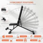 Adjustable Weight Bench for Home Gym with Headrest - Foldable Workout Bench Press, 800lb Capacity for Exercises Incline Flat Decline Sit-Ups