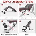 Adjustable Foldable 660LB Weight Bench, Lifting Sit-up Multi-use Workout Bench Exercise Bench Incline Decline Flat Utility Bench Press for Home Gym
