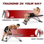 Adjustable Foldable 660LB Weight Bench, Lifting Sit-up Multi-use Workout Bench Exercise Bench Incline Decline Flat Utility Bench Press for Home Gym