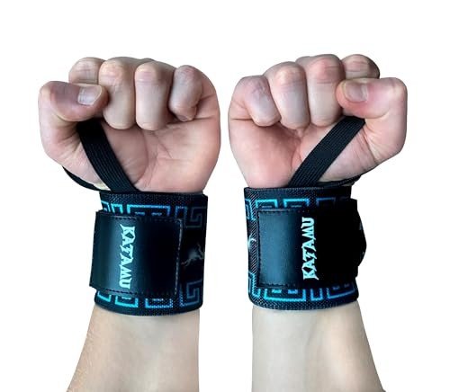 Katamu Zeus Wrist Wraps 18" Professional Grade Wrist Support for Weightlifting, Powerlifting & Bodybuilding - Best Wrist Wraps for Bench Press & Shoulder Press with Robust Thumb Loop