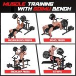 GOIMU Chest Press Machine, Weight Bench Press Machine with Independent Converging Arms, Adjustable Flat Incline Bench Press for Chest, AB Workout Home Gym Equipment