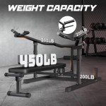 GOIMU Chest Press Machine, Weight Bench Press Machine with Independent Converging Arms, Adjustable Flat Incline Bench Press for Chest, AB Workout Home Gym Equipment