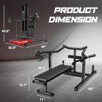 GOIMU Chest Press Machine, Weight Bench Press Machine with Independent Converging Arms, Adjustable Flat Incline Bench Press for Chest, AB Workout Home Gym Equipment