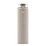 Ello Syndicate 20oz Reusable Glass Water Bottle with One-Touch Leak Proof Flip Lid, Protective Non-Slip Silicone Sleeve, Carry Loop for Coffee, Tea and Water, BPA-free, Dishwasher Safe, Sand