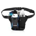 Running Belt with Water Bottle Fanny Packs for Women and Men waist bag with water bottle holder Hydration Belt with Adjustable Strap Phone Holder Fits 6.9 Inches Phones - Blue