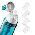 Zickupy 4PCS Replacement Bite Valve Compatible with Brita Water Bottles and Brita Filtered Water Bottle Replacement Tongues for Brita Insulated Filtered Silicone Water Bottle Nozzle Fittings (White)