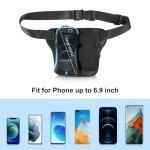 Running Belt with Water Bottle Fanny Packs for Women and Men waist bag with water bottle holder Hydration Belt with Adjustable Strap Phone Holder Fits 6.9 Inches Phones - Blue