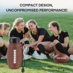 ZMARKRAFT Kids Sports Collapsible Water Bottle | Ball Shaped Drinking Cup | Foldable BPA Free Leakproof Lightweight Silicon Jug | School Lunch Mug Team Gift Travel (American Football 600ml/20.3oz)