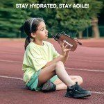 ZMARKRAFT Kids Sports Collapsible Water Bottle | Ball Shaped Drinking Cup | Foldable BPA Free Leakproof Lightweight Silicon Jug | School Lunch Mug Team Gift Travel (American Football 600ml/20.3oz)