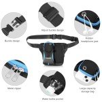 Running Belt with Water Bottle Fanny Packs for Women and Men waist bag with water bottle holder Hydration Belt with Adjustable Strap Phone Holder Fits 6.9 Inches Phones - Blue
